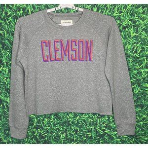 Clemson Tigers CU Sweatshirt Women’s XL Crop Gray Sweatshirt Fleece Lined